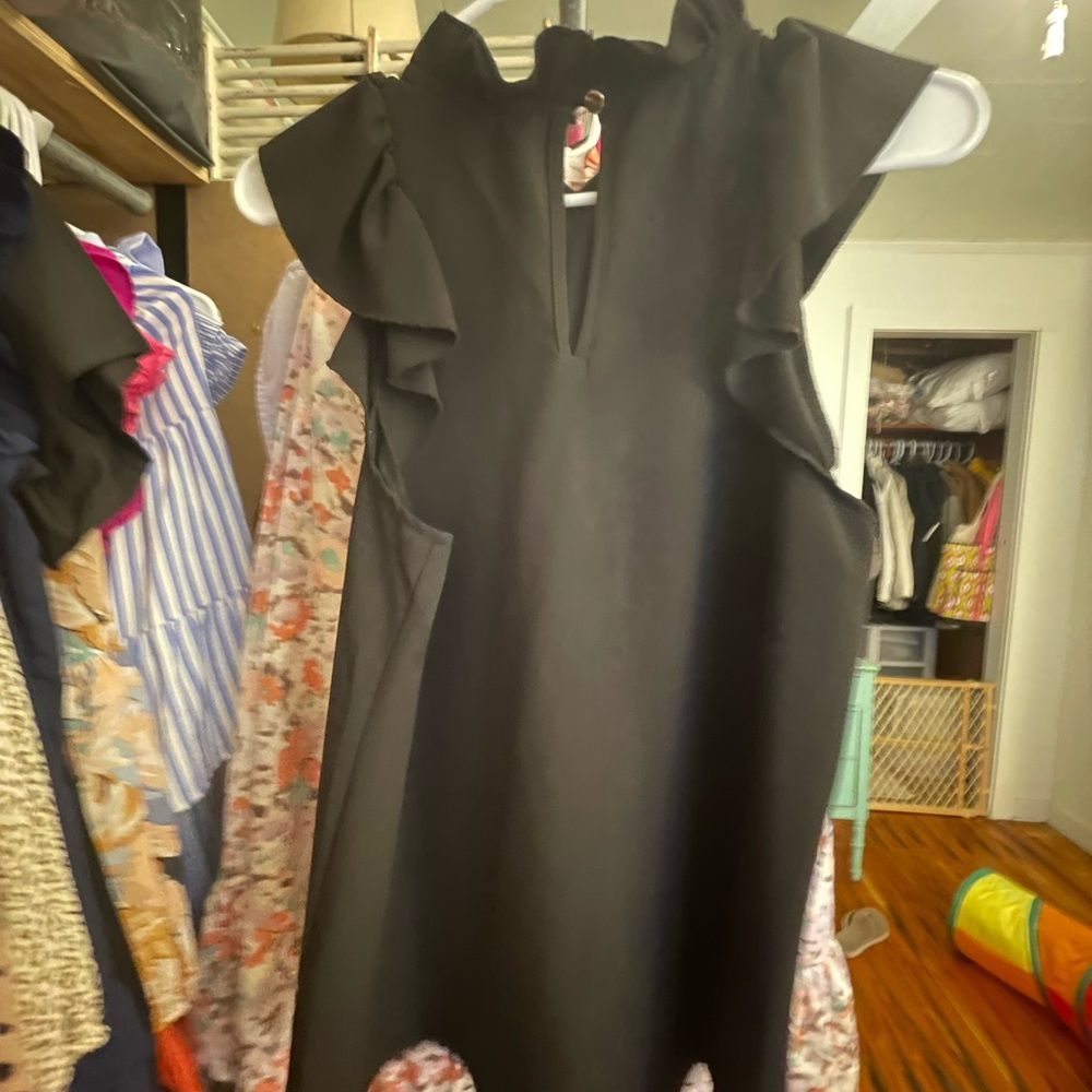 Entro Black Ruffle Sleeve Top